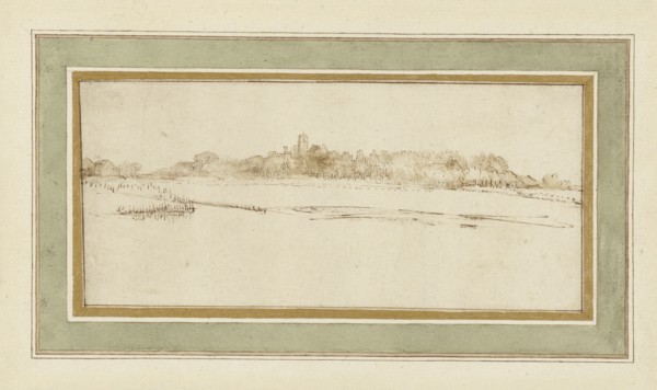 Landscape with the House with the Little Tower; Rembrandt Harmensz. van Rijn, Dutch, 1606 - 1669, about 1651; Pen and brown ink