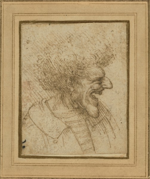 Caricature of a Man with Bushy Hair; Leonardo da Vinci, Italian, 1452 - 1519, about 1495; Pen and brown ink; 6.6 x 5.4 cm