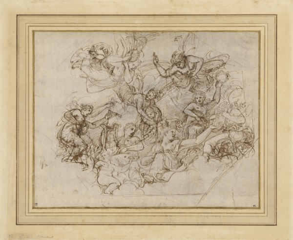 An Allegory of the Virtues of Federico II Gonzaga; Giulio Romano, Giulio Pippi, Italian, before 1499 - 1546, about 1530; Pen