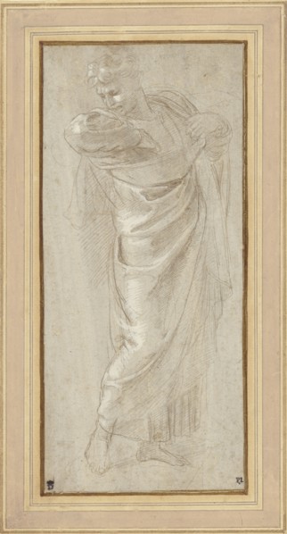 St. Paul Rending His Garments; Raphael, Raffaello Sanzio, Italian, 1483 - 1520, about 1515 - 1516; Metalpoint, heightened with