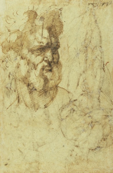 Study of Two Men, recto, Study of the Head of a Bearded Man, verso, Baccio Bandinelli, Italian, 1493 - 1560, Italy
