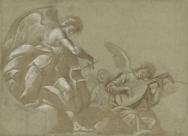 Angel Musicians; Morazzone, Pier Francesco Mazzuchelli, Italian, 1573 - 1626, Italy; about 1598 - 1599; Black chalk, brown