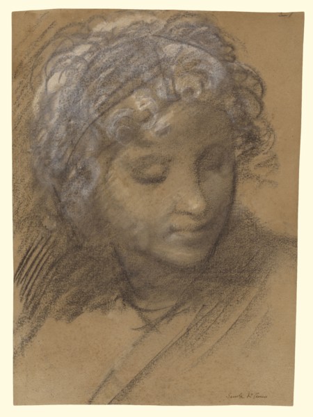 Head of a Female Figure, recto, Female Nude, verso, Giulio Cesare Procaccini, Italian, Bolognese, 1574 - 1625, Italy