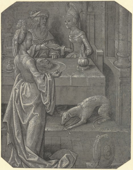 Salome with the Head of John the Baptist; Cornelis Engebrechtsz., Dutch, about 1465 - 1527, Netherlands; about 1490; Brush