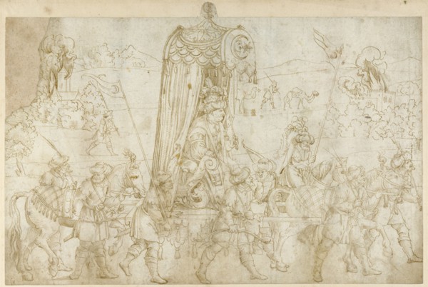 A Turkish Procession; Erhard Schön, German, about 1491 - 1542, Germany; 1532; Pen and brown ink; 23.7 x 37 cm