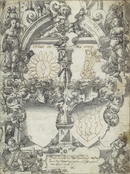Design for a Marriage Window with the Seasons Spring and Summer; Daniel Lindtmayer, Swiss, 1552 - 1602,1607, about 1595 - 1600