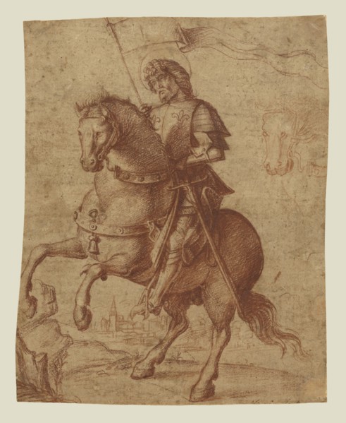 A Saint on Horseback; Circle of Giovanni Battista Cima da Conegliano, Italian, Venetian, about 1459,1460 ? - 1517,1518, Italy