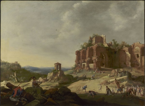 The Stoning of Saint Stephen; Bartholomeus Breenbergh, Dutch, 1598 - 1657, 1632; Oil on panel; 67.5 × 92.1 cm