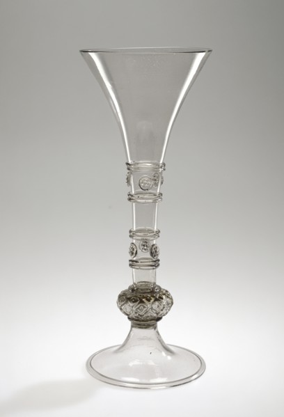 Goblet, Trichterpokal, Façon de Venise, possibly the Glashütte of Sebastian Höchstetter, Austrian, active 1540 - 1569, Hall