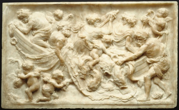 Marine Scene; Gerard van Opstal, Flemish, 1605 - 1668, Flanders, Belgium; about 1640; Alabaster; 61.9 x 101.8 x 7.3 cm