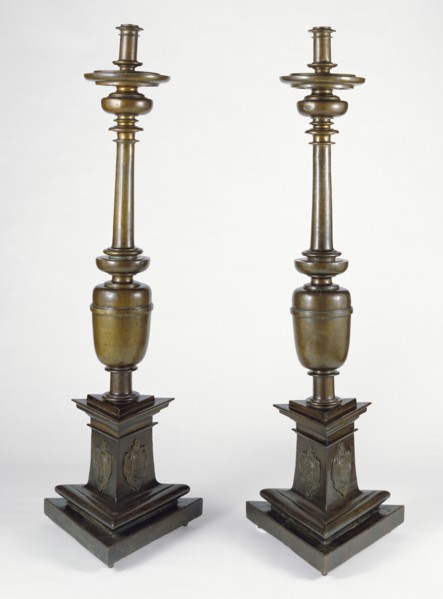 Pair of Candlesticks; about 1650 - 1670; Bronze