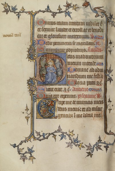 Initial D: The Mocking of Christ; Atelier of the Passion Master; Paris, written, France; illumination about 1270 - 1280