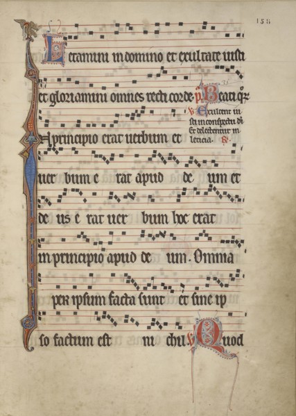 Initial I: The Eagle of Saint John the Evangelist; Northeastern France, France; about 1260 - 1270; Tempera colors, gold leaf