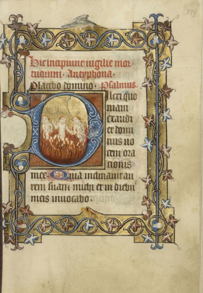 Initial D: Four Souls in Hell; Masters of Dirc van Delf, Dutch, active about 1400 - about 1410, Utrecht, probably, Netherlands