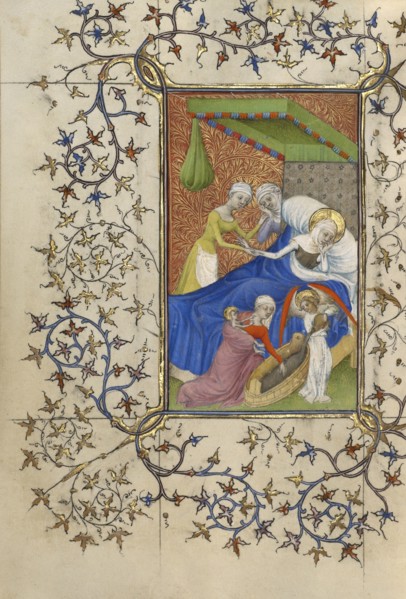The Nativity of the Virgin; Pseudo-Jacquemart de Hesdin, French, active about 1380 - 1415, Bourges, probably, France