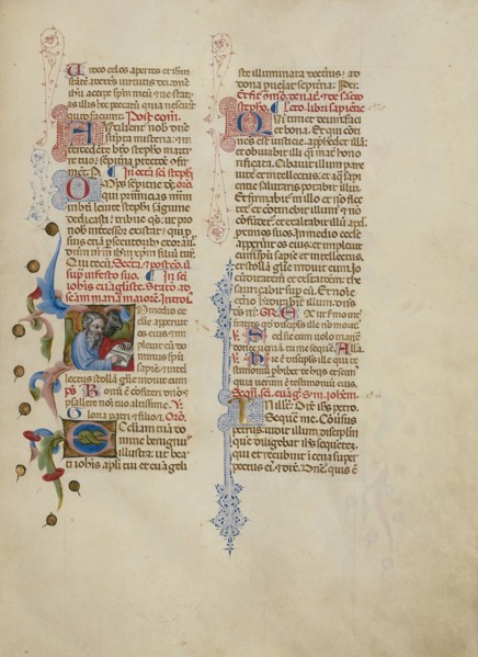 Initial I: Saint John the Evangelist; Master of the Brussels Initials, Italian, active about 1389 - 1410, Bologna, Emilia-