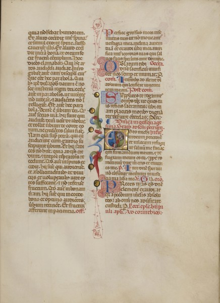 Initial E: Saint Peter; Master of the Brussels Initials, Italian, active about 1389 - 1410, Bologna, Emilia-Romagna, Italy