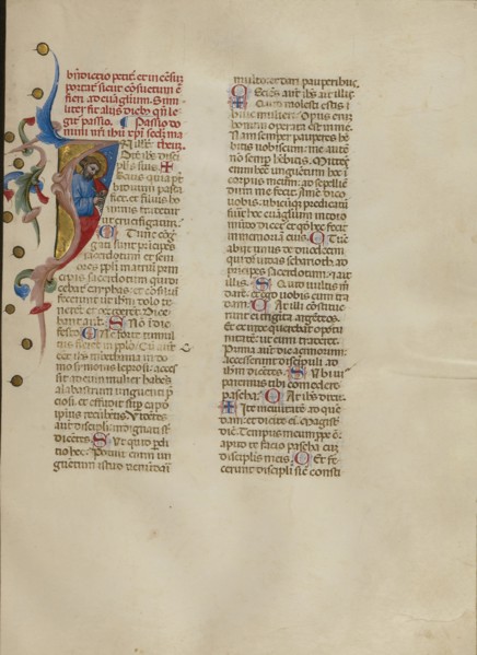 Initial I: Saint Matthew; Master of the Brussels Initials, Italian, active about 1389 - 1410, Bologna, Emilia-Romagna, Italy
