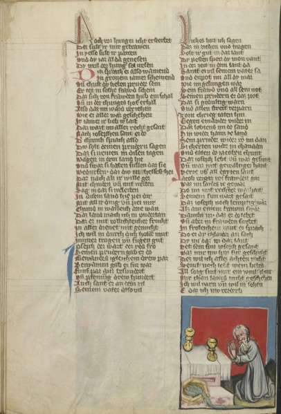 Jacob's Sacrifice; Regensburg, Bavaria, Germany; about 1400 - 1410; Tempera colors, gold, silver paint, and ink on parchment