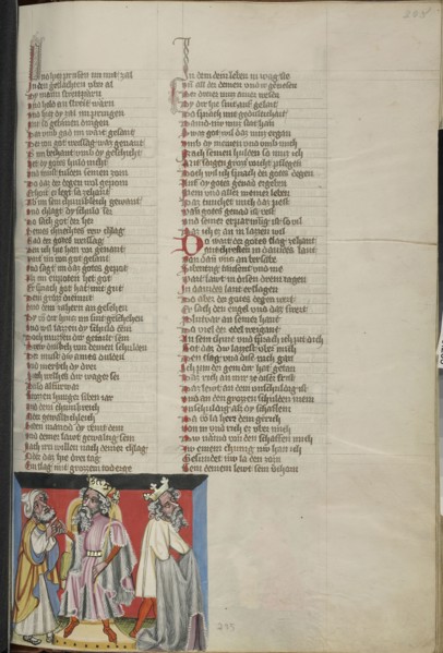 David's Penance after the Census; Regensburg, Bavaria, Germany; about 1400 - 1410; Tempera colors, gold, silver paint, and ink