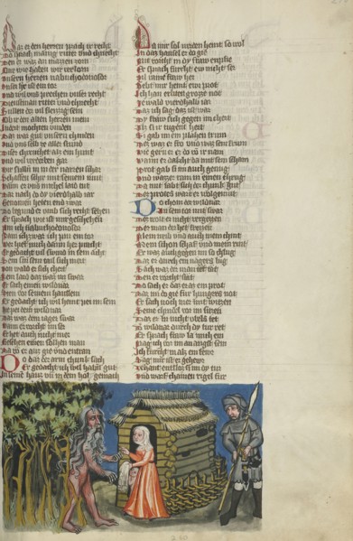Nebuchadnezzar is Given Hospitality by a Family of Charcoal-Burners; Regensburg, Bavaria, Germany; about 1400 - 1410; Tempera