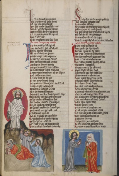 The Transfiguration; Jesus before the Syro-Phoenician Woman; Regensburg, Bavaria, Germany; about 1400 - 1410; Tempera colors