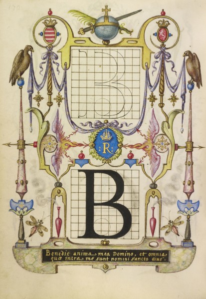 Guide for Constructing the Letter B; Joris Hoefnagel, Flemish , Hungarian, 1542 - 1600, Vienna, Austria; about 1591 - 1596