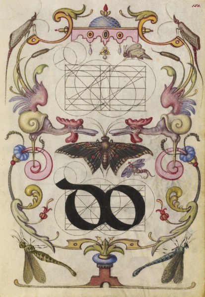 Guide for Constructing the Ligature do; Joris Hoefnagel, Flemish , Hungarian, 1542 - 1600, Vienna, Austria; about 1591 - 1596