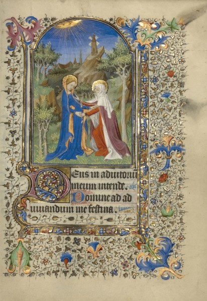 The Visitation; Master of the Harvard Hannibal, French, active Paris, France, 1415 - about 1430, Paris, France; about 1420