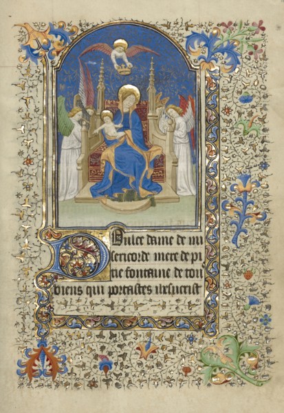 The Virgin and Child Enthroned; Master of the Harvard Hannibal, French, active Paris, France, 1415 - about 1430, Paris, France