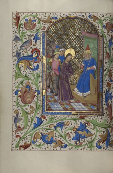 Christ before Pilate; Master of the Lee Hours, Flemish, active about 1450 - 1470, Ghent, probably, Belgium; about 1450 - 1455