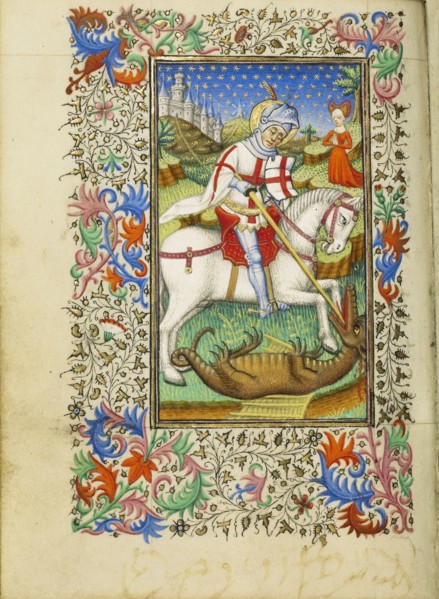 Saint George and the Dragon; Master of Sir John Fastolf, French, active before about 1420 - about 1450, or England; about 1430