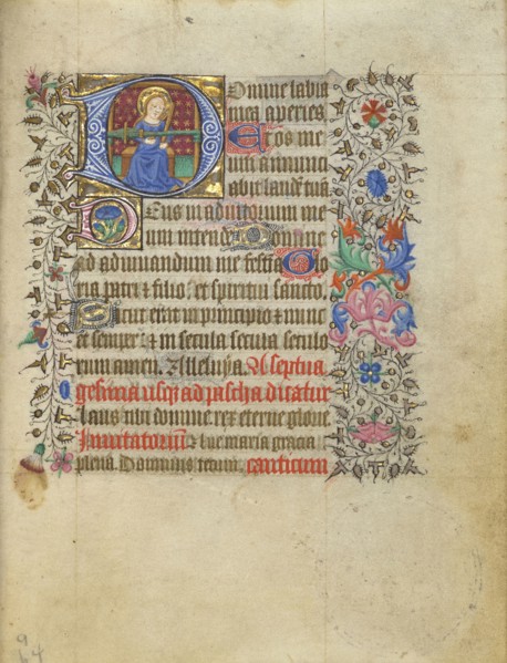Initial D: The Virgin Weaving; Master of Sir John Fastolf, French, active before about 1420 - about 1450, France; about 1430