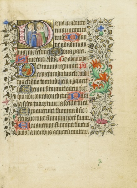 Initial D: The Visitation; Master of Sir John Fastolf, French, active before about 1420 - about 1450, or England; about 1430