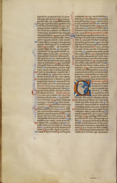 Initial C: A Dominican in Prayer; Bologna, Emilia-Romagna, Italy; about 1280 - 1290; Tempera colors, gold leaf, and ink