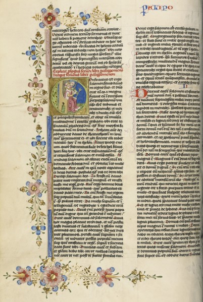 Initial C: Solomon with a Swordbearer; Circle of Stefan Lochner, German, died 1451, Cologne, Germany; about 1450; Gold leaf