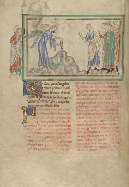 The First Vessel: Ulcerous Wounds; London, probably, England; about 1255 - 1260; Tempera colors, gold leaf, colored washes, pen