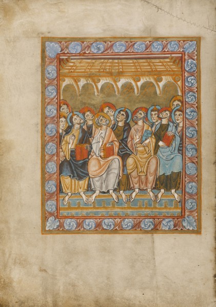 Pentecost; Mainz, Germany; about 1025 - 1050; Tempera colors and gold on parchment; Ms. Ludwig V 2, fol. 20v