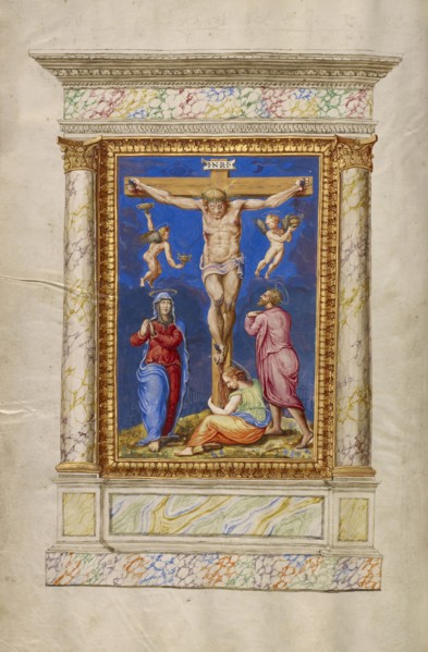 The Crucifixion; Fra Vincentius a Fundis, Italian, active about 1560s, Nola, Campania, Italy; 1567; Tempera and gold leaf