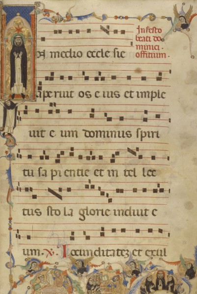 Initial I: Saint Dominic Enshrined; Jacobellus of Salerno, Italian, active about 1270, Bologna, Emilia-Romagna, Italy