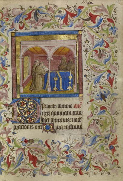 Office of the Dead; Paris, France; about 1400 - 1410; Tempera colors, gold leaf, gold paint, and ink on parchment; Leaf