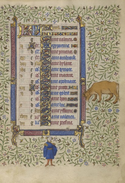 A Young Man; Zodiacal Sign of Taurus; Follower of the Egerton Master, French , Netherlandish, active about 1405 - 1420, Paris