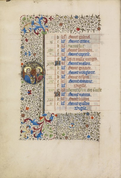 Saints Simon and Jude; Workshop of the Bedford Master, French, active first half of 15th century, Paris, France; about 1440