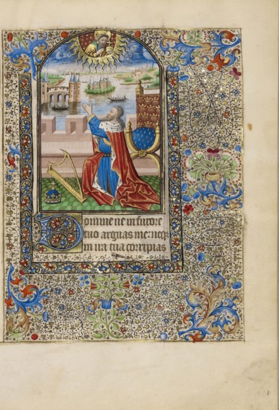 David in Prayer; Workshop of the Bedford Master, French, active first half of 15th century, Paris, France; about 1440 - 1450
