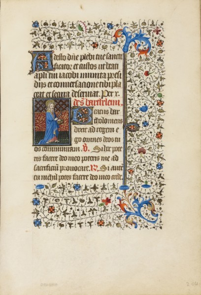 Saint Bartholomew with a Knife and a Book; Workshop of the Bedford Master, French, active first half of 15th century, Paris