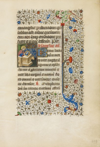 Saint Luke Painting an Image of the Virgin; Workshop of the Bedford Master, French, active first half of 15th century, Paris