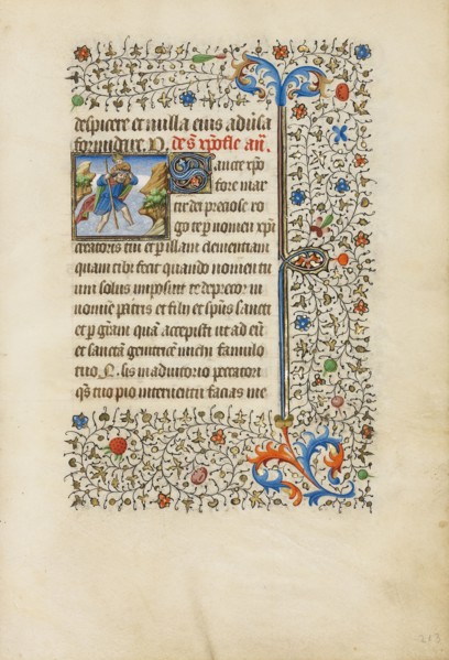Saint Christopher Carrying the Christ Child; Workshop of the Bedford Master, French, active first half of 15th century, Paris