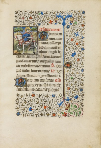 Saint Martin Dividing his Cloak; Workshop of the Bedford Master, French, active first half of 15th century, Paris, France
