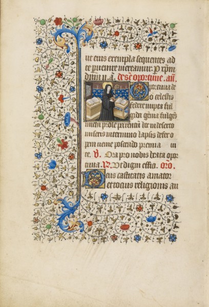 Abbess Opportuna with a Staff and a Book; Workshop of the Bedford Master, French, active first half of 15th century, Paris