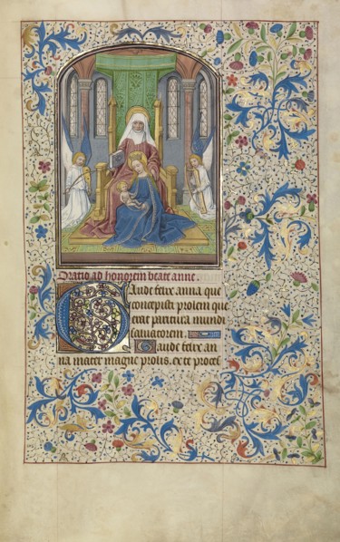 The Virgin and Child with Saint Anne; Willem Vrelant, Flemish, died 1481, active 1454 - 1481, Bruges, Belgium; early 1460s